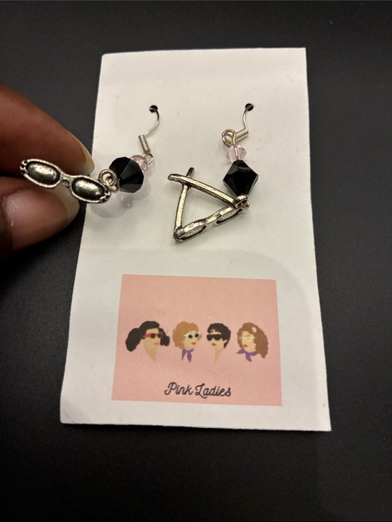 Pink lady Jewelry - Black & Silver Sunglasses Dangle Earrings